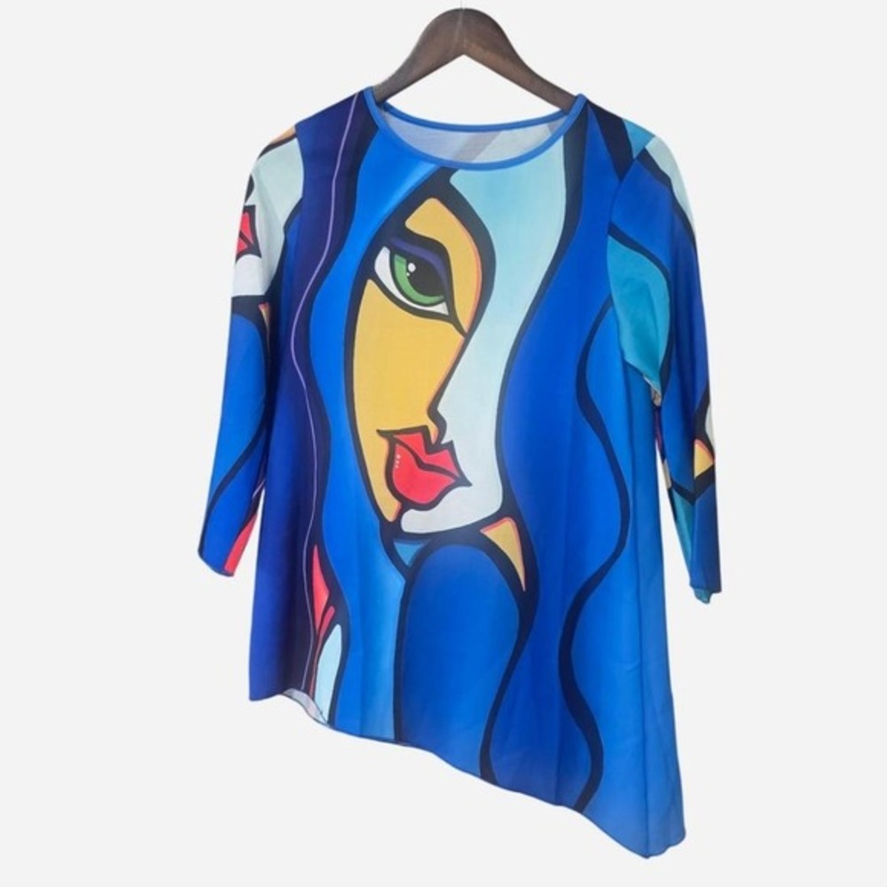 WOMENS ABSTRACT AVANT GARDE ARTSY TOP SIZE‎ MEDIUM